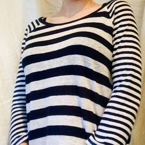 Soft linen striped long sleeve